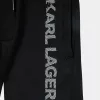 Βερούδα Karl Lagerfeld Μαύρη Logo Z24128 | Βερμούδες στο Vaptisi-online.gr