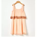 Φόρεμα Yell-oh ροδακινί κρόσσια 42060340039 | Φορέματα  στο Vaptisi-online.gr
