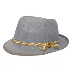 Ψάθινο Καπέλο Καβουράκι Γκρι | Καπέλα & Φουλάρια στο Vaptisi-online.gr