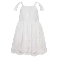 Φόρεμα Two in Castle Λευκό Fairy-Broderie T5051 | Φορέματα - Ολόσωμες Φόρμες στο Vaptisi-online.gr