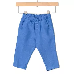 Παντελόνι Yell-oh Μπλε Λινό 41091119012 | Παντελόνια στο Vaptisi-online.gr
