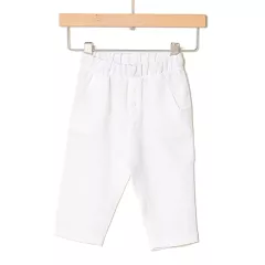 Παντελόνι Yell-oh Λευκό Λινό 41091119010 | Παντελόνια στο Vaptisi-online.gr