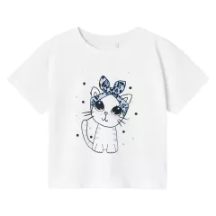 T-shirt Name it Λευκό Cat 13228157 | T-shirt στο Vaptisi-online.gr