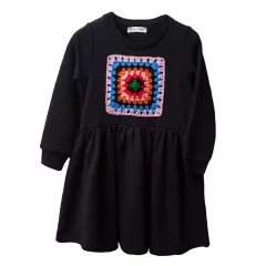 Φόρεμα Two in a Castle Μαύρο Crochet-motif T3635 | Φορέματα & Φούστες στο Vaptisi-online.gr