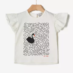 T-Shirt Yell-oh Εκρού Swan 41070235007 | T-shirt στο Vaptisi-online.gr