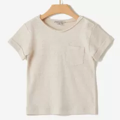 Μπλούζα με τσεπάκι μπεζ Yell-oh 41081406037 | T-shirt στο Vaptisi-online.gr
