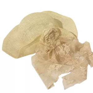 Ψάθινο Καπέλο Φυσικό Rose | Καπέλα & Κορδέλες στο Vaptisi-online.gr