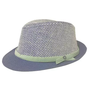 Ψάθινο Καπέλο Καβουράκι Μπλε  Ριγέ | Καπέλα & Φουλάρια στο Vaptisi-online.gr