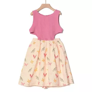 Φόρεμα Yell-oh Ροζ Butterflies 42090340009 | Φορέματα - Ολόσωμες Φόρμες στο Vaptisi-online.gr