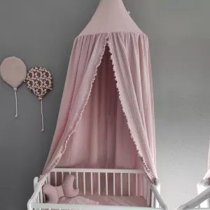 Canopy Dusty Pink Muslin Baby Blue Collection | Διακόσμηση Δωματίου  στο Vaptisi-online.gr
