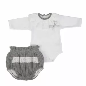 Σετ Φορμάκι FS Baby Λευκό Knit 15044 | Φορμάκια 0-9 μηνών στο Vaptisi-online.gr