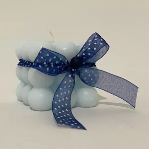 Μπομπονίερα Κερί Bubble-cube Γαλάζιο BOX3046 (1τμχ.) | Μπομπονιέρα - Διακόσμηση στο Vaptisi-online.gr