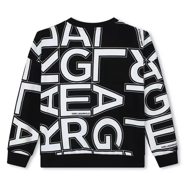 Μπλούζα Φούτερ Karl Lagerfeld Μαύρη Letters Z25428-09B | Μπλούζες στο Vaptisi-online.gr