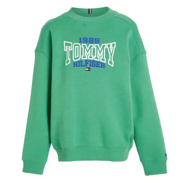 Μπλούζα Φούτερ Tommy Hilfiger Πράσινη Varsity KB0KB08301- LY3 | Μπλούζες στο Vaptisi-online.gr