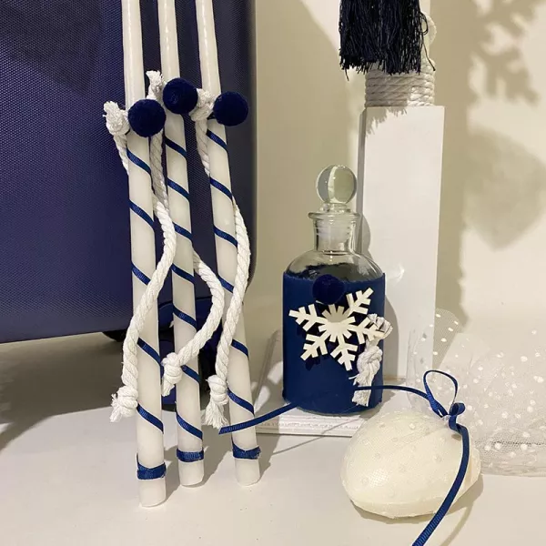 Σετ Βάπτισης Snowflake Τρόλεϊ (3 τμχ ) | Σετ Κουτιά-Βαλίτσες-Λαμπάδες στο Vaptisi-online.gr
