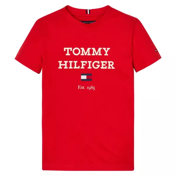T-shirt  Tommy Hilfiger Κόκκινο Logo KB0KB08671-XND | T-shirt στο Vaptisi-online.gr