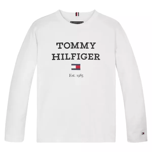Μπλούζα Μακό Tommy Hilfiger Λευκό  KB0KB08672-YBR | Μπλούζες στο Vaptisi-online.gr