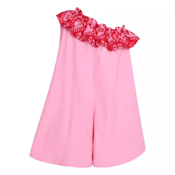 Ολόσωμο Σόρτς Two in a Castle Ροζ Cycladic T5020 | Φορέματα  στο Vaptisi-online.gr