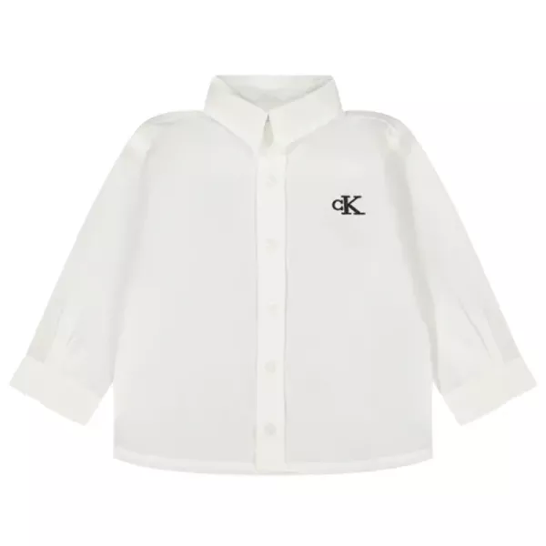 Πουκάμισο Calvin Klein Jeans Λευκό IN0IN00161-YAF | Πουκάμισα & Γιλέκα στο Vaptisi-online.gr
