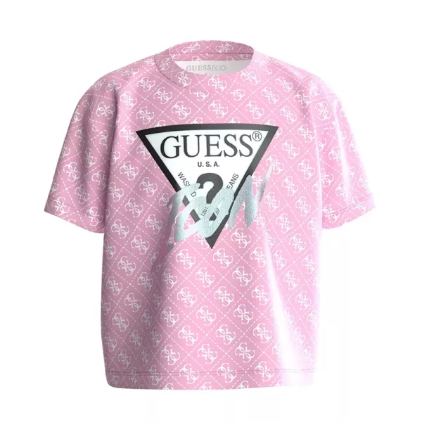 T-shirt Guess Ροζ Logo  J4RI06K6YW3-P4GG | T-shirt στο Vaptisi-online.gr
