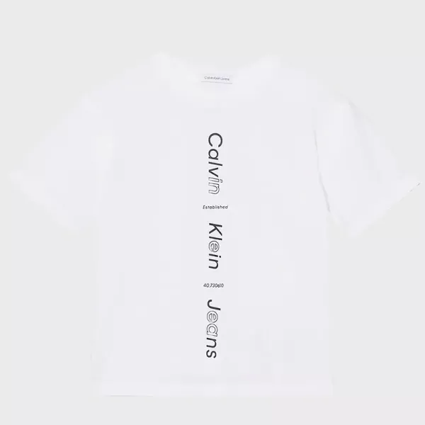 T-shirt Calvin Klein Jeans Λευκό Logo  IB0IB02036-YAF | T-shirt στο Vaptisi-online.gr