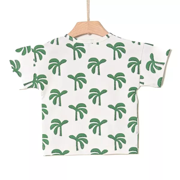 T-shirt Yell-oh Λευκό Palm-trees 41091306018 | T-shirt στο Vaptisi-online.gr
