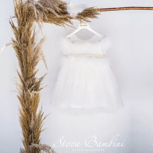 Βαπτιστικό Φόρεμα SS22G12 by Stova Bambini | Βαπτιστικά Φορέματα στο Vaptisi-online.gr