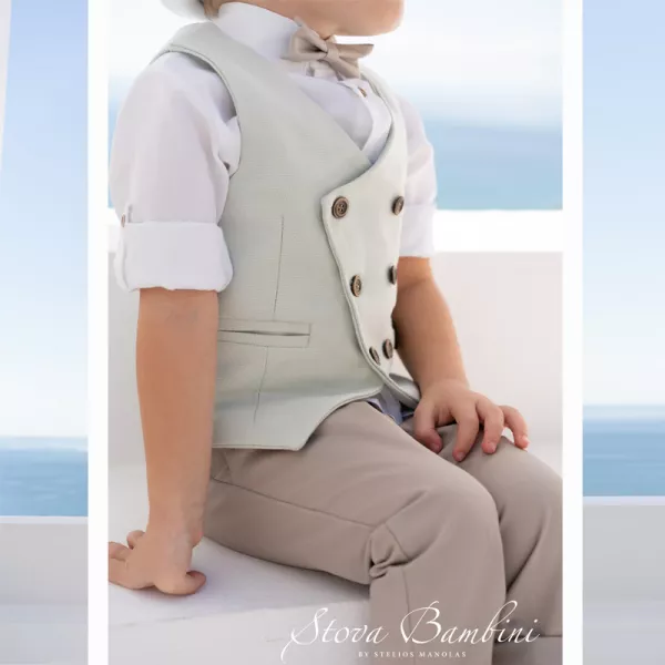 Βαπτιστικό Κοστούμι SS22B13 by Stova Bambini | Βαπτιστικά Κουστουμάκια στο Vaptisi-online.gr