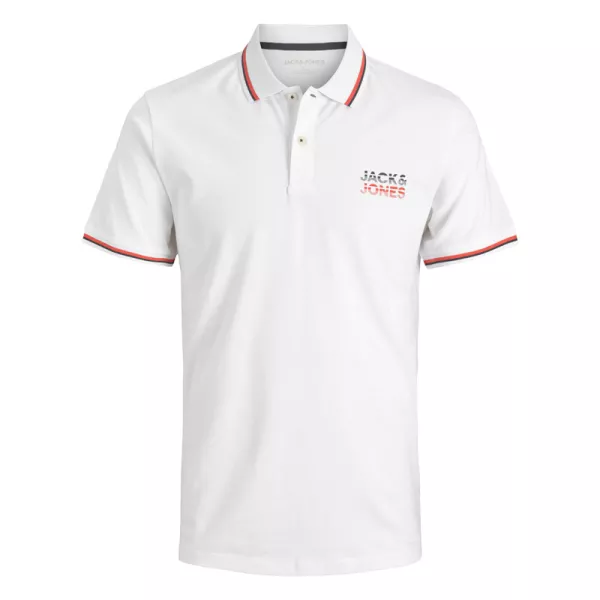 T-Shirt Polo Jack & Jones Λευκό 12224232 | T-shirt στο Vaptisi-online.gr