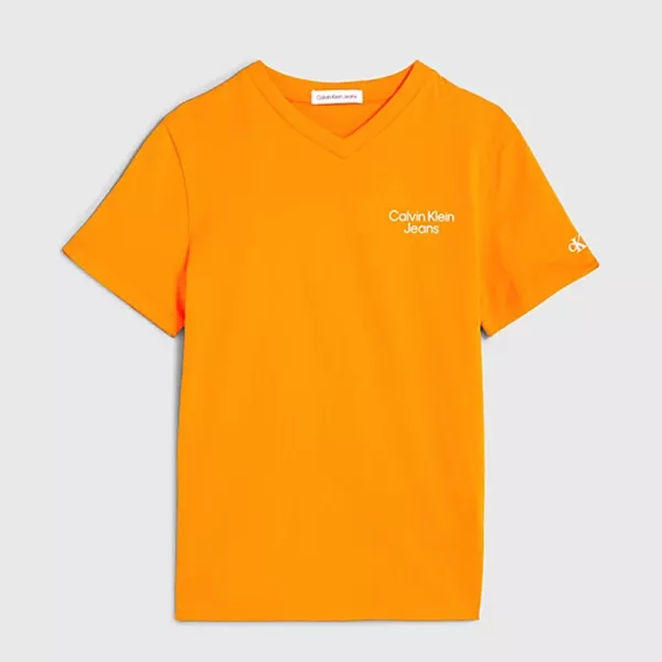 T-Shirt Calvin Klein Jeans Πορτοκαλί IB0IB01470-SCB | T-shirt στο Vaptisi-online.gr