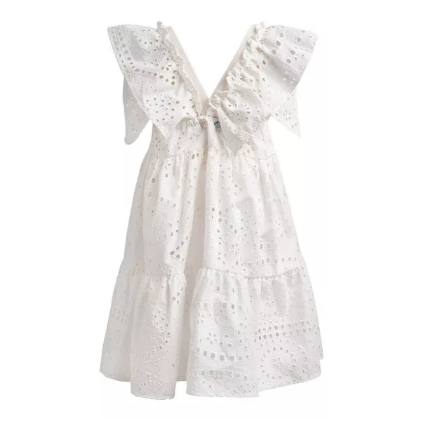 Φόρεμα Two in a Castle Λευκό Broderie T4051 | Φορέματα  στο Vaptisi-online.gr