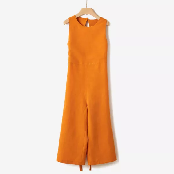 Ολόσωμη Φόρμα Yell-oh Κροκί Apricot 42080350003 | Φορέματα  στο Vaptisi-online.gr