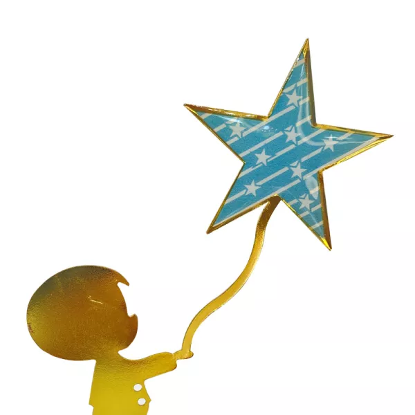 Μπομπονιέρα Βάπτισης Μπλε Star-Boy σε βότσαλο 1 τμχ | Μπομπονιέρα - Διακόσμηση στο Vaptisi-online.gr